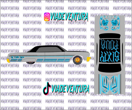 Lowrider blu 64 impala - 1/64,