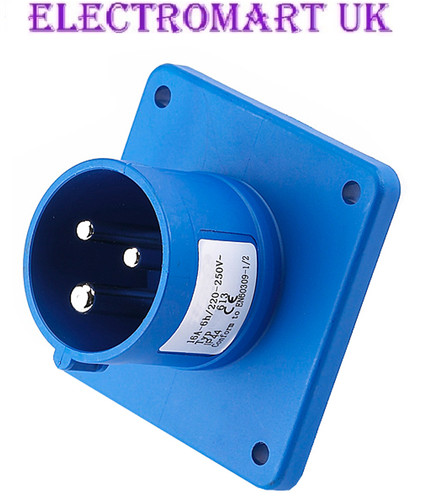 Attacco rete 16a 240v - 240v, blu